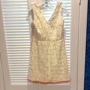 Wilster ivory dress with orange piping. Size medium.